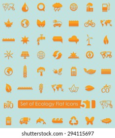 Set of ecology flat icons for Web and Mobile Applications