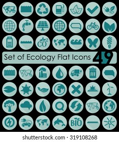 Set of ecology flat icons for Web and Mobile Applications