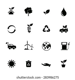 Set of ecology icon isolated on white background, vector illustration eps10