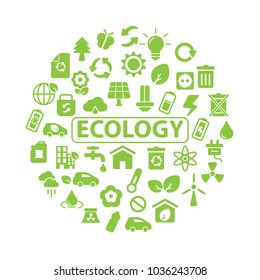 Set of ecology icons. Green Environment icon