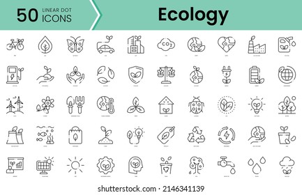 Set of ecology icons. Line art style icons bundle. vector illustration