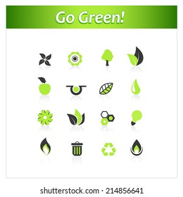 Set of ecology icons. Vector art