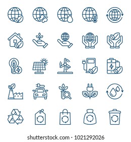 Set of ecology icons. Vector illustration