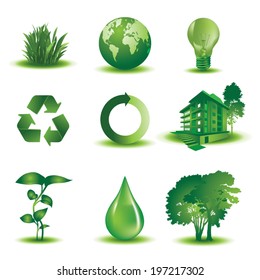 Set of ecology icons. Vector illustration