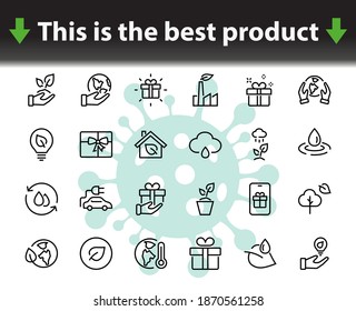 set of ECOLOGY icons, vector lines contains such icons as an electric car, global warming, forest, eco, watering plants, plants and much more. Editable stroke, ecology.