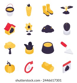 Set of Ecology Isometric Icons

