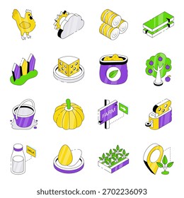 Set of Ecology Isometric Icons