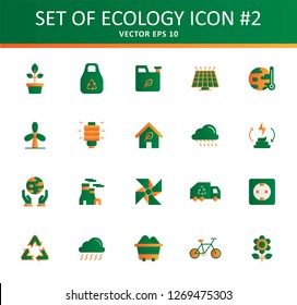 set of ecology life system icon design with modern concept and flat logo style, biology, save energy, ecosystem, health care, freesh, biotechnology, recycle product, nature design vector eps 10  