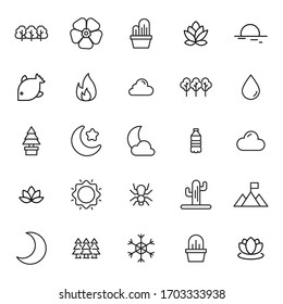 Set of ecology related vector line icons. Premium linear symbols pack. Vector illustration isolated on a white background. Web symbols for web sites and mobile app. Trendy design. 