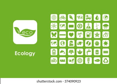 Set of ecology simple icons