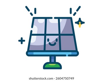 Set of an Ecology SOlar Panel Lineal Color Icon