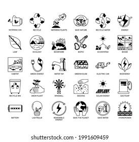 Set of Ecology thin line and pixel perfect icons for any web and app project. 