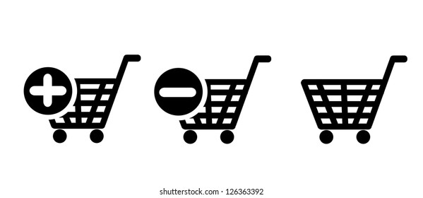 Set of e-commerce basket icons