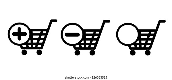 Set of e-commerce basket icons