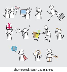 Set of ecommerce Business design concept