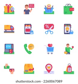 Set of Ecommerce in Flat Icons

