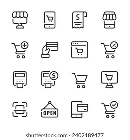 Set of ecommerce icon isolated on white