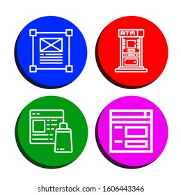 Set of ecommerce icons. Such as Website, Atm , ecommerce icons
