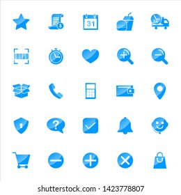Set of ecommerce Icons with trendy flat style icon for web site design, logo, app, UI. Collection of online shopping icon. Vector illustration