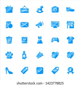 Set of ecommerce Icons with trendy flat style icon for web site design, logo, app, UI. Collection of online shopping icon. Vector illustration