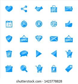Set of ecommerce Icons with trendy flat style icon for web site design, logo, app, UI. Collection of online shopping icon. Vector illustration
