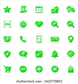 Set of ecommerce Icons with trendy flat style icon for web site design, logo, app, UI. Collection of online shopping icon. Vector illustration