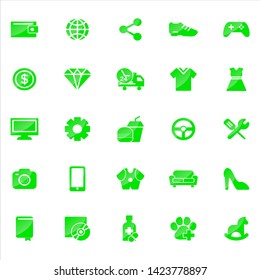Set of ecommerce Icons with trendy flat style icon for web site design, logo, app, UI. Collection of online shopping icon. Vector illustration