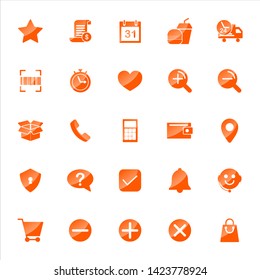 Set of ecommerce Icons with trendy flat style icon for web site design, logo, app, UI. Collection of online shopping icon. Vector illustration