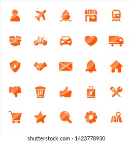 Set of ecommerce Icons with trendy flat style icon for web site design, logo, app, UI. Collection of online shopping icon. Vector illustration
