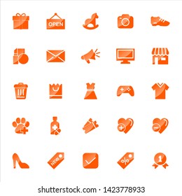 Set of ecommerce Icons with trendy flat style icon for web site design, logo, app, UI. Collection of online shopping icon. Vector illustration