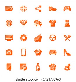 Set of ecommerce Icons with trendy flat style icon for web site design, logo, app, UI. Collection of online shopping icon. Vector illustration