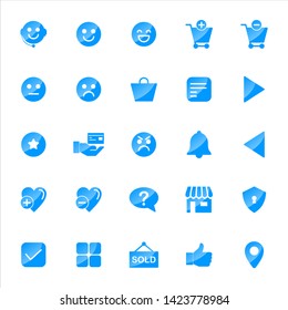 Set of ecommerce Icons with trendy flat style icon for web site design, logo, app, UI. Collection of online shopping icon. Vector illustration