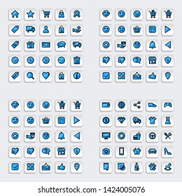 Set of ecommerce Icons in trendy flat outline style icon for web site design, logo, app, UI. Collection of online shopping icon. Vector illustration
