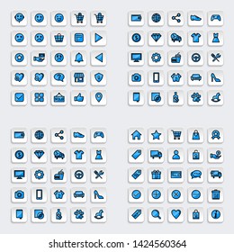 Set of ecommerce Icons in trendy flat outline style icon for web site design, logo, app, UI. Collection of online shopping icon. Vector illustration