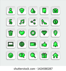 Set of ecommerce Icons in trendy flat outline style icon for web site design, logo, app, UI. Collection of online shopping icon. Vector illustration