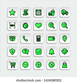 Set of ecommerce Icons in trendy flat outline style icon for web site design, logo, app, UI. Collection of online shopping icon. Vector illustration