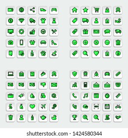 Set of ecommerce Icons in trendy flat outline style icon for web site design, logo, app, UI. Collection of online shopping icon. Vector illustration