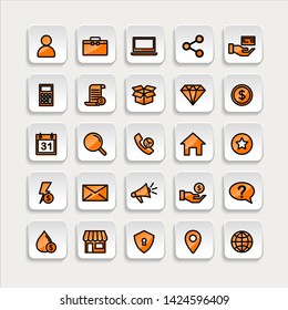 Set of ecommerce Icons in trendy flat outline style icon for web site design, logo, app, UI. Collection of online shopping icon. Vector illustration