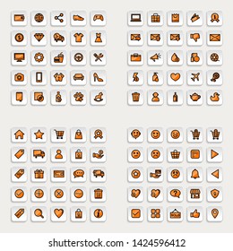 Set of ecommerce Icons in trendy flat outline style icon for web site design, logo, app, UI. Collection of online shopping icon. Vector illustration
