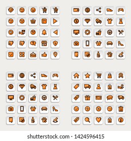 Set of ecommerce Icons in trendy flat outline style icon for web site design, logo, app, UI. Collection of online shopping icon. Vector illustration
