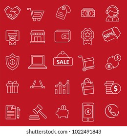 set of ecommerce icons use for web and print, with thin line concept 