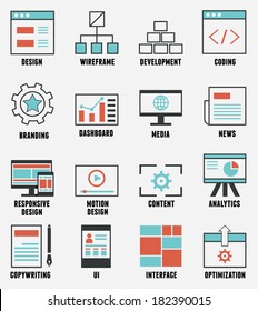 Set of e-commerce and internet service icons. Outline design style - vector icons