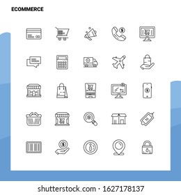 Set of Ecommerce Line Icon set 25 Icons. Vector Minimalism Style Design Black Icons Set. Linear pictogram pack.