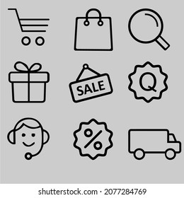 set of e-commerce, online shopping Element web icon