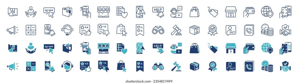 Set of e-commerce online shopping icons collection vector for marketplace business web and app template design