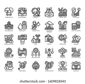 Set of economy thin line and pixel perfect icons for any web and app project. 