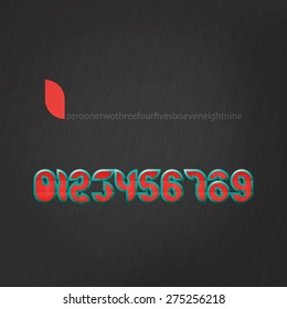 set of edge style numbers over black paper background. vector numerals design