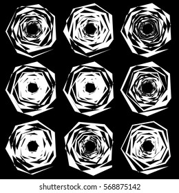 Set of edgy, chaotic shape in 9 version