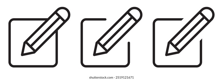 Set of edit icon isolated on white background. Edit icon.