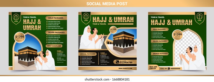 Hajj Umrah Template Banner Flyer Brochure Stock Vector (Royalty Free ...